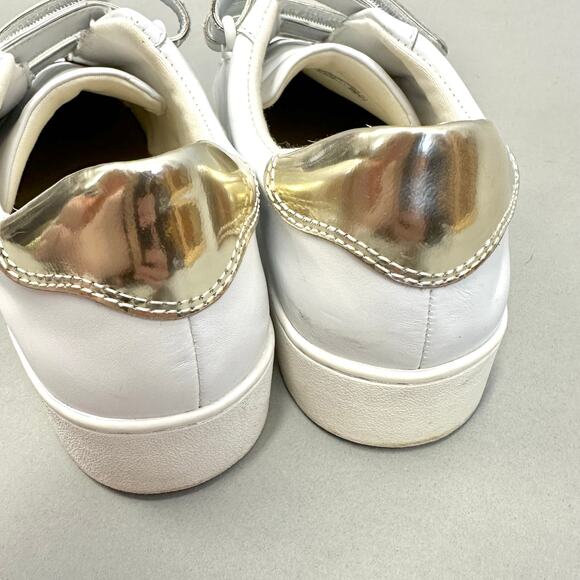 Vionic Bobbi velcro hook and loop white sneaker gold accent Size 8.5 comfort - Picture 10 of 13